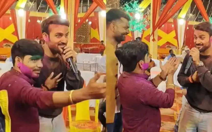 Akash Deep shows off his singing skills [Source: @Bihar_se_hai/X.com]